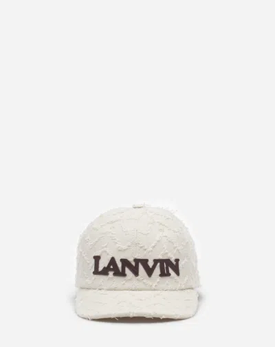 Lanvin Casquette  En Coton À Motif Chevron Pour Homme In Neutral