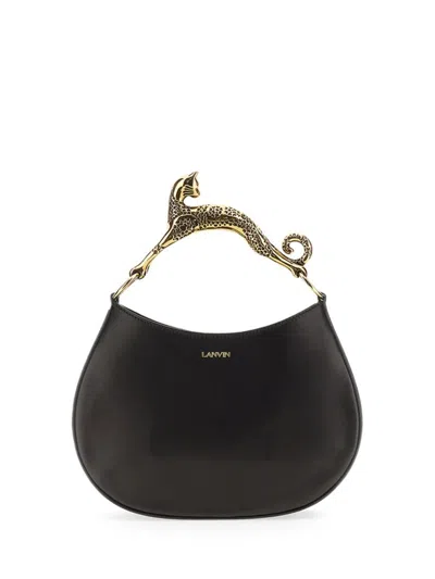 Lanvin Leather Hobo Cat Bag Sm In Black