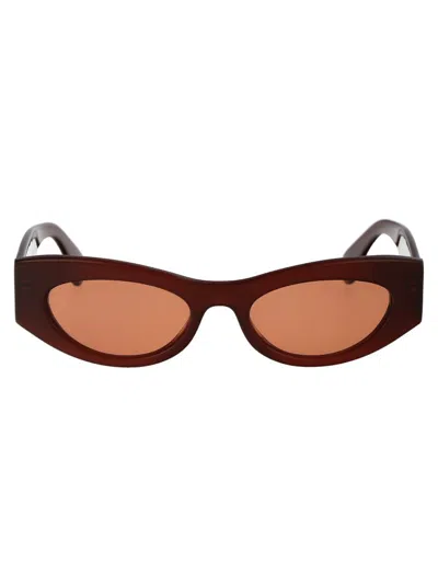 Lanvin Logo-lettering Sunglasses In Brown