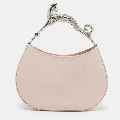 Pre-owned Lanvin Cat Handle Pink Leather Hobo