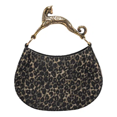 Lanvin Cat Leopard Hobo Bag In Brown