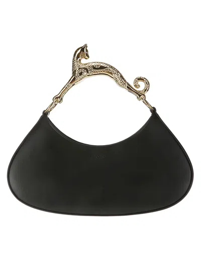 Lanvin Cat-shaped Hand Bag In Black