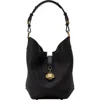 Lanvin Catch By  Medium Leather Bucket Bag In Black