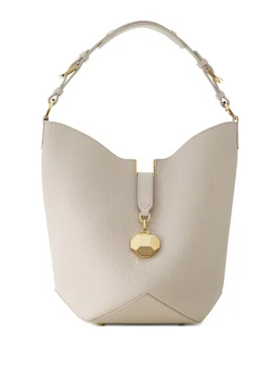 Lanvin Catch By Pendant Shoulder Bucket Bag In Neutral