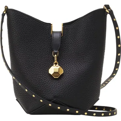 Lanvin Catch Nano By  Leather Bucket Bag In Black