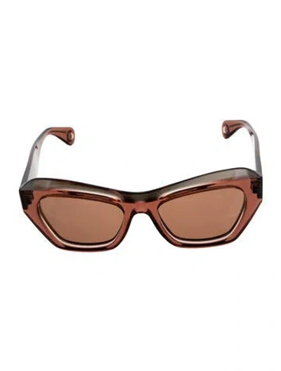 Pre-owned Lanvin Cat-eye Tinted Sunglasses In Brown