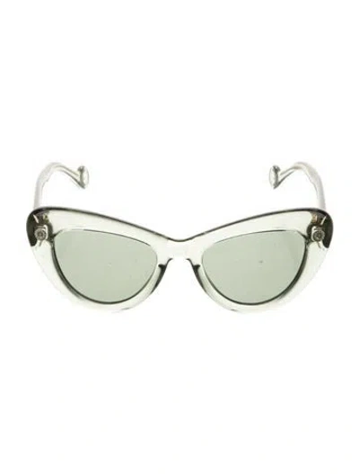 Pre-owned Lanvin Cat-eye Tinted Sunglasses In Green