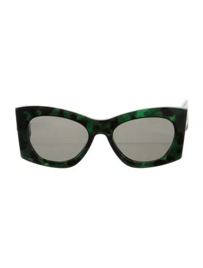 Pre-owned Lanvin Cat-eye Tinted Sunglasses In Green