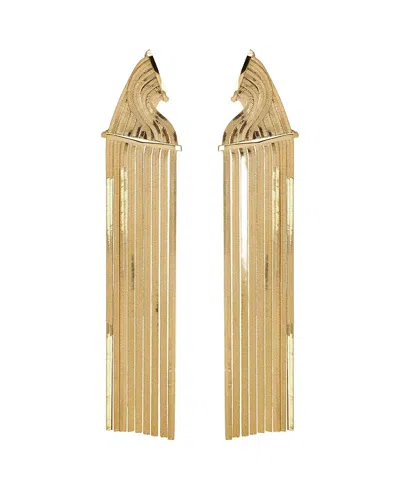 Lanvin Chain Earrings With Fine Brass Dangling Fringes In Gold