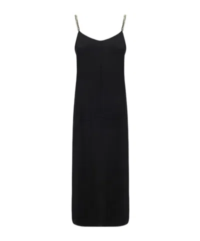 LANVIN LANVIN CHAIN EMBELLISHED STRAP MIDI DRESS