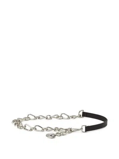 Lanvin Chain-link Leather Belt In Metallic