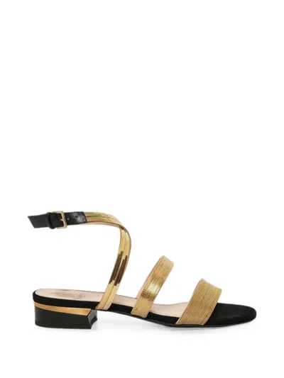 Lanvin Chain-detail Buckled Sandals In Gold