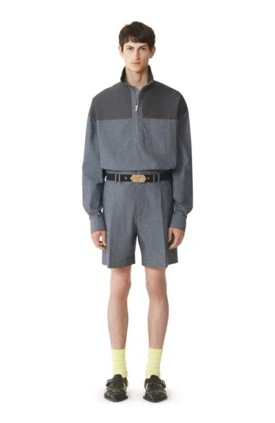 Lanvin Chambray Shorts In Multi