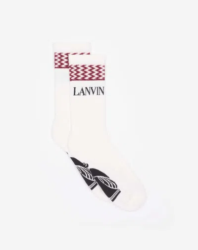 Lanvin Curb  Logo Socks In White