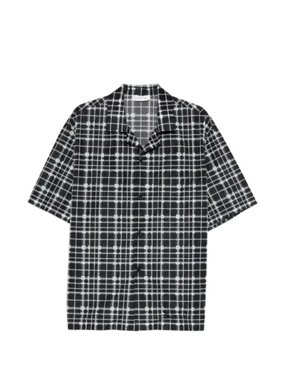 Lanvin Check-pattern Shirt In Black
