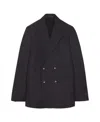 Lanvin Checked Double-breasted Blazer In Black