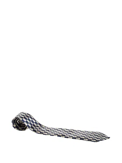 Pre-owned Lanvin Checked Silk Tie
