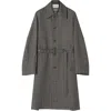 Lanvin Checked Wool Car Coat In Gray
