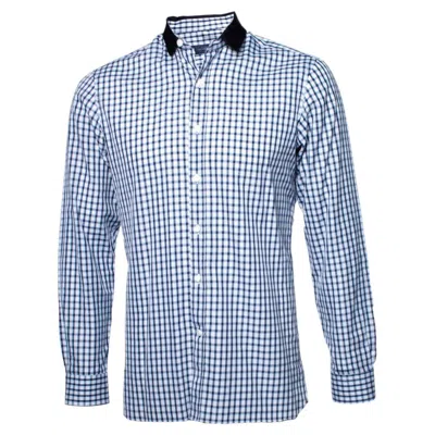 Pre-owned Lanvin , Checkered Blouse In Dark Blue
