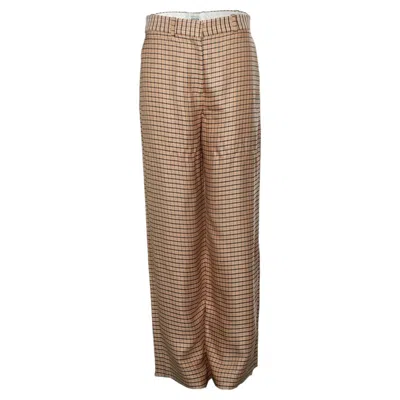 Pre-owned Lanvin , Checkered Pantalon In Brown