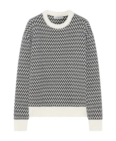 LANVIN LANVIN CHEVRON-MOTIF CREWNECK JUMPER