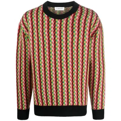 LANVIN LANVIN CHEVRON-MOTIF CREWNECK JUMPER