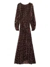 Lanvin Chevron-pattern Maxi Dress In Brown