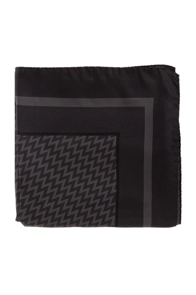 Lanvin Chevron Printed Square Scarf In Black