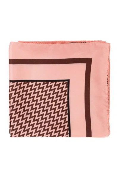 Lanvin Chevron Printed Square Scarf In Pink