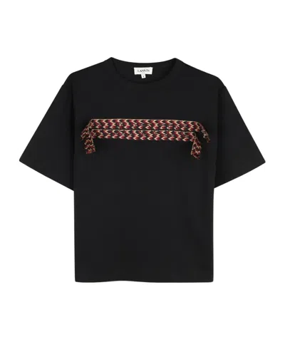 Lanvin Kids' Chevron-tape T-shirt In Black