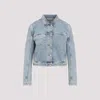 Lanvin Denim Cropped Jacket Patch Pocket In Blue