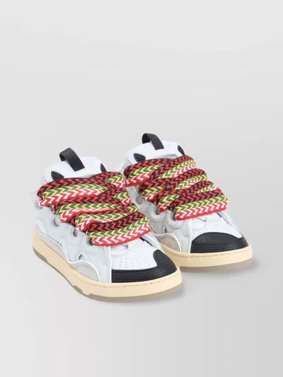 Lanvin Chunky Leather Sneakers Perforated Toe Detail