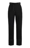 Lanvin Cigarette Cotton-blend Straight-leg Pants In Black