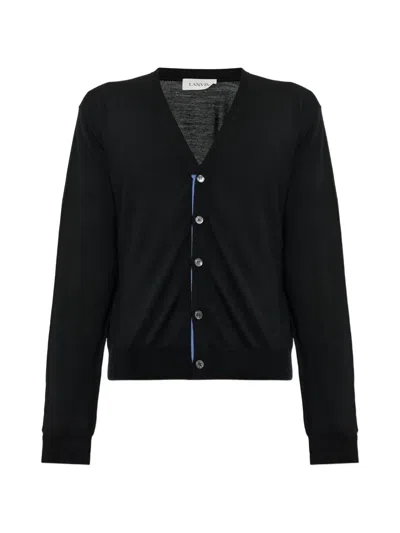 Lanvin Classic Cardigan In Merino Wool In Black