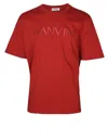 Lanvin Classic Paris Embroidered T-shirt Turkish Red In Red