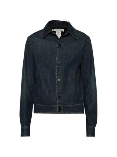 Lanvin Classic Light Blue Overshirt In Black