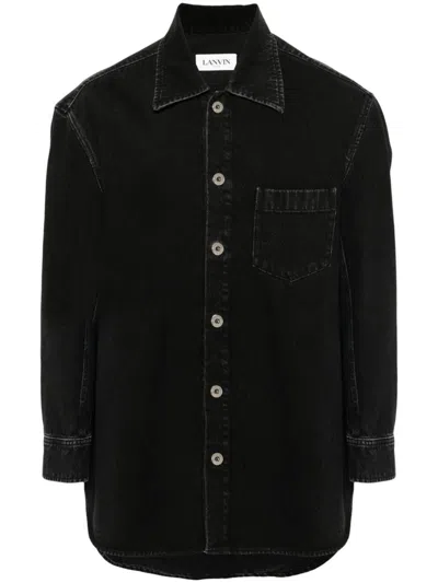 Lanvin Classic Straight Fit Shirt For Men In Black