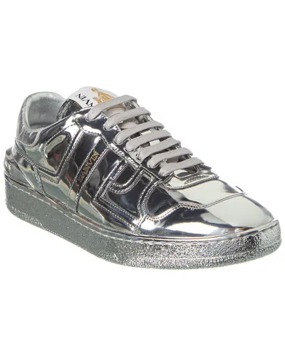 Lanvin Clay Leather Sneaker In Silver