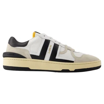 LANVIN CLAY LOW TOP SNEAKERS - LANVIN - LEATHER - WHITE/BLACK