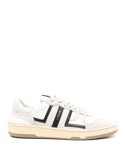 Lanvin White Clay Leather Trainers In Black
