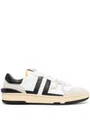 Lanvin Black And White Leather Clay Low Mesh Sneakers In White