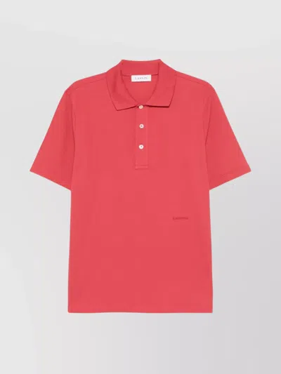 Lanvin Clay Red Polo Shirt In Pink