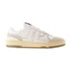 Lanvin Mesh And Leather Clay Sneakers With