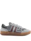 Lanvin Mesh, Suede And Nappa Leather Sneaker In Gray