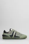 Lanvin Clay Sneakers In Green Suede And Fabric
