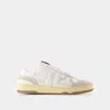 Lanvin Mesh And Leather Clay Sneakers With In White