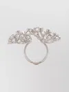 Lanvin Cluster Crystal Double Band Ring In Silver