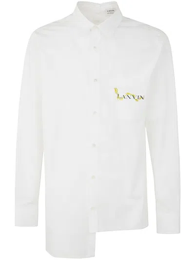 Lanvin Cny Long Sleeve Asymmetric Shirt Clothing In White