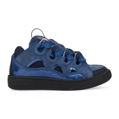Lanvin Cobalt Curb Sneakers In Blue