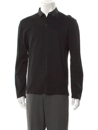 Pre-owned Lanvin Collar Long Sleeve Polo Shirt In Black